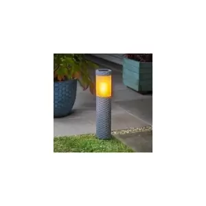Flaming Bollard Stake Light Solar Powered Flame Effect Lights Garden Outdoor Path Decking Patio Border Lawn Lighting Security Pathway Lights
