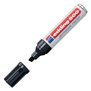 Edding 500 Permanent Marker Chisel Tip 2-7mm Line Black 1 x Pack of 10 Permanent Markers