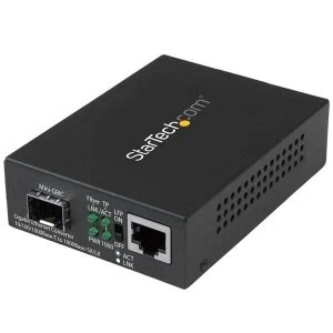 StarTech Gigabit Ethernet Fiber Media Converter with Open SFP Slot MCM1110SFP