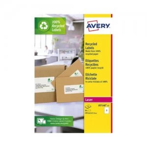 Avery Recycled Parcel Labels 2 Per Sheet White Pack of 30 LR7168-15