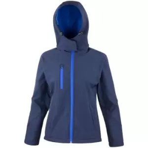 Result Core Womens/Ladies Lite Hooded Softshell Jacket (S) (Navy/Royal)