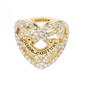 Ladies Juicy Couture PVD Gold plated Pave Open Heart Ring