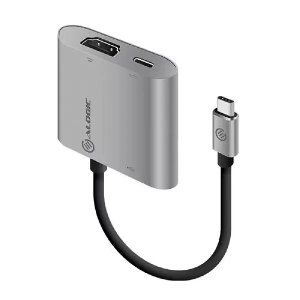 ALOGIC USB-C Multi-port Adapter With HDMI 4K/USB 3.0/USB-C With Power Delivery, Space Grey