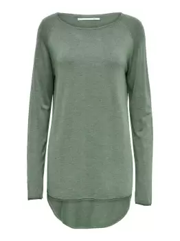 ONLY Long Knitted Pullover Women Green
