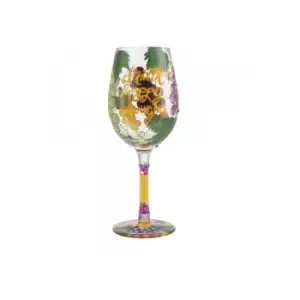 Drink Happy Thoughts Wine Glass