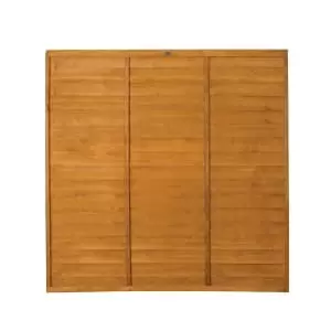 Wickes Traditional Autumn Gold Dip Treated Overlap Fence Panel Wood - 6x6ft