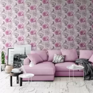 Muriva Madison Wallpaper, Pink