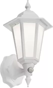 KnightsBridge 230V IP54 8W LED Wall Lantern with Photocell Sensor - White