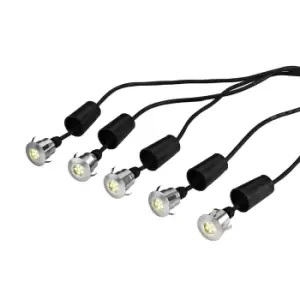 Derwent 5 x Deck Garden light with 6m cable and 12V Transformer, IP54