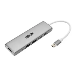 Tripp Lite U442-DOCK10-S USB-C Dock - 4K HDMI USB 3.2 Gen 1 USB-A Hub Ports Memory Card 60W PD Charging