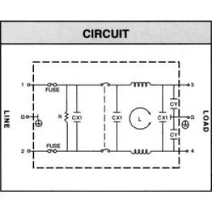 Mains filter IEC socket switch 2 fuses 250 V AC 1 A 10.5