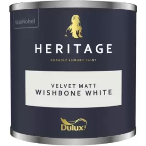 Dulux Heritage Velvet Matt Wishbone White Matt Emulsion Paint 125ml