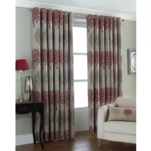 Riva Home Oakdale Tree Design Eyelet Curtains (46 x 54" (117 x 137cm)) (Red) - Red