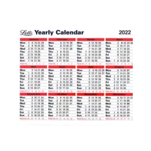 Letts Yearly Calendar 2022 22-TYC