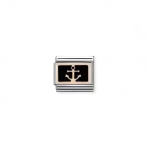 Classic Rose Gold Anchor Black Link 430201/18