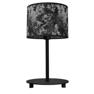 Abba Table Lamp With Round Shade Black, Silver 20cm