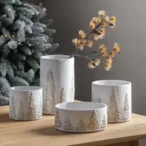 Gallery Interiors Forest Planter White & Gold Small