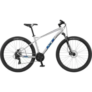 2021 GT Aggressor Expert Hardtail Mountain Bike in Silver