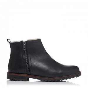 Bertie Prestley Shearling Lace Up Boots - Black