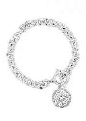 Mood Silver Plated Chain Filigree Charm Bracelet