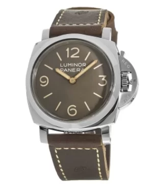 Panerai Luminor 1950 3 Days Acciao 47mm Brown Dial Leather Strap Mens Watch PAM00663 PAM00663