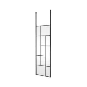 Abstract Frame Wetroom Screen with Ceiling Posts 700mm Wide - 8mm Glass - Hudson Reed