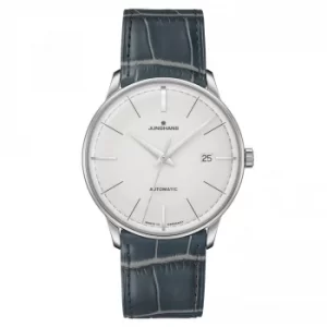 Junghans Meister Classic Terrassenbau Automatic 027/40190.02 Silver Dial Green Leather Strap Mens Watch