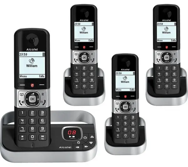 Alcatel F890 Voice TAM Cordless Dect Phone Quad Handsets