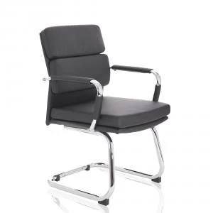Adroit Advocate Visitor Chair With Arms Bonded Leather Black Ref