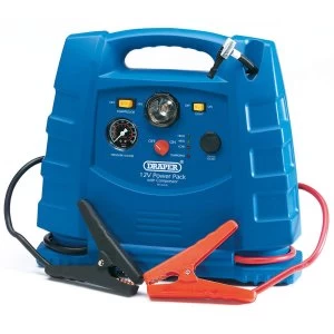Draper 12v 700a Portable Power Pack With Air Compressor And Integral Light