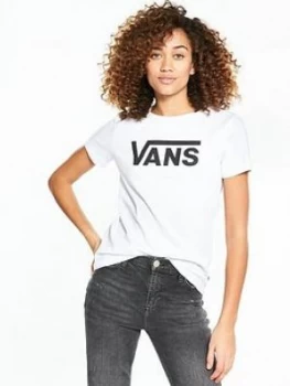 Vans Flying V Crew T-Shirt - White Size M Women