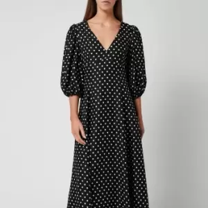 Kate Spade New York Womens Harmony Dot Cloque Dress - Black - UK 8