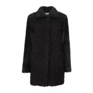 James Lakeland Mix Faux Fur Panel Coat - Black