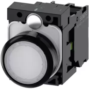 Siemens 3SU1102-0AB60-1BA0 Illuminated push button Front ring (PVC), Planar White