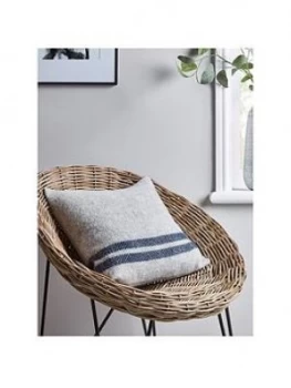 Cox & Cox Soft Wool Cushion - Blue French Stripe