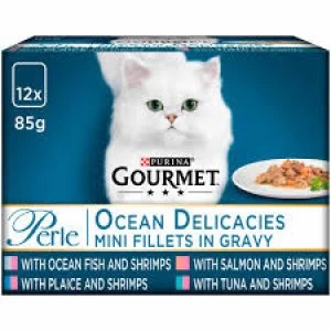 Gourmet Perle Ocean Delicacies Mini Fillets in Gravy Cat Food 12 x 85g
