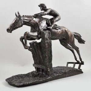Horse Racing At Full Stretch by David Geenty Cold Cast Bronze Sculpture 26cm