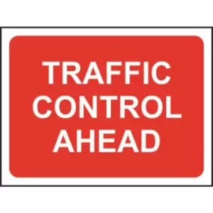 1050 X 750MM Temporary Sign & Frame - Traffic Control Ahead