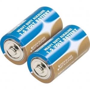 Draper 2 Heavy Duty C Alkaline Batteries Pack of 2