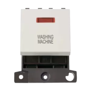 Click Scolmore MiniGrid 20A Double-Pole Ingot & Neon Washing Machine Switch White - MD023PW-WM