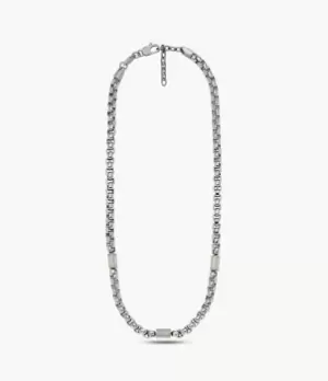 Fossil Men All Stacked Up Two-Tone Stainless Steel Chain Necklace