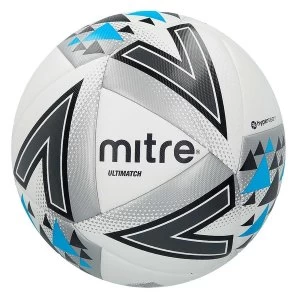 Mitre Ultimatch Match Ball White/Silver/Blue - Size 4