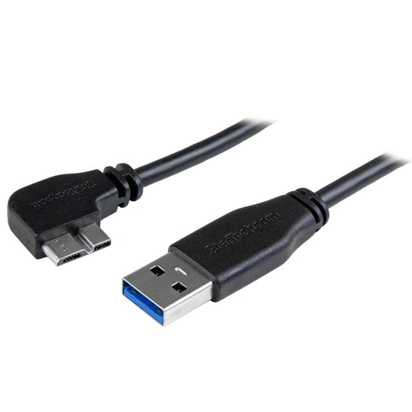 Slim Micro USB 3.0 Cable Mm Left angle Micro usb 0.5m 20in