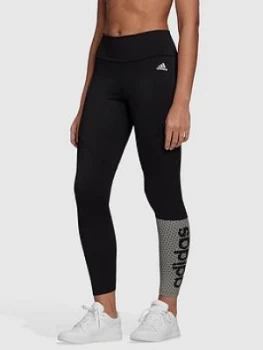 adidas Designed 2 Move Branded Leggings - Black, Size 2XL, Women