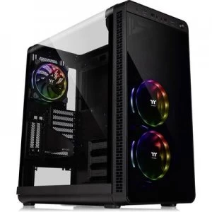 Thermaltake View 37 RGB Plus Midi tower PC casing Black 3 built-in LED fans, Window, Dust filter, LC compatibility, Tool-free HDD bracket, Suitable fo