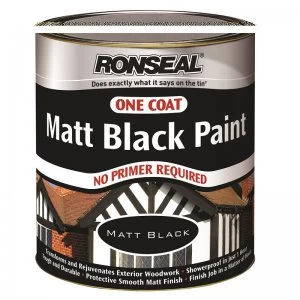 Ronseal One Coat Matt Black Paint - 750ml
