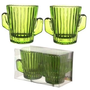 Cactus Glass Shot Glass Set of 2 (Pack Of 6)
