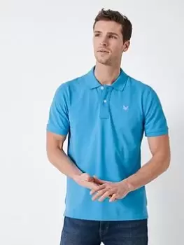 Crew Clothing Classic Pique Polo Shirt - Bright Blue, Bright Blue, Size S, Men