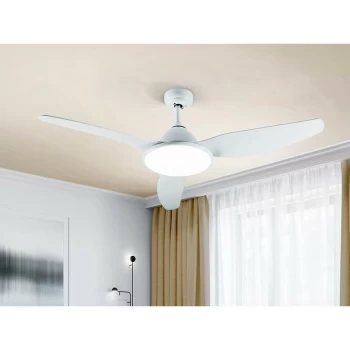 Schuller Orisho 6 Speed Ultra Quiet White Ceiling Fan with LED Light, Remote Control, Timer & Reversible Functions