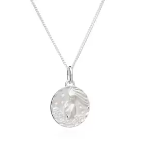 Rachel Jackson London Silver Aquarius Zodiac Art Coin Necklace
